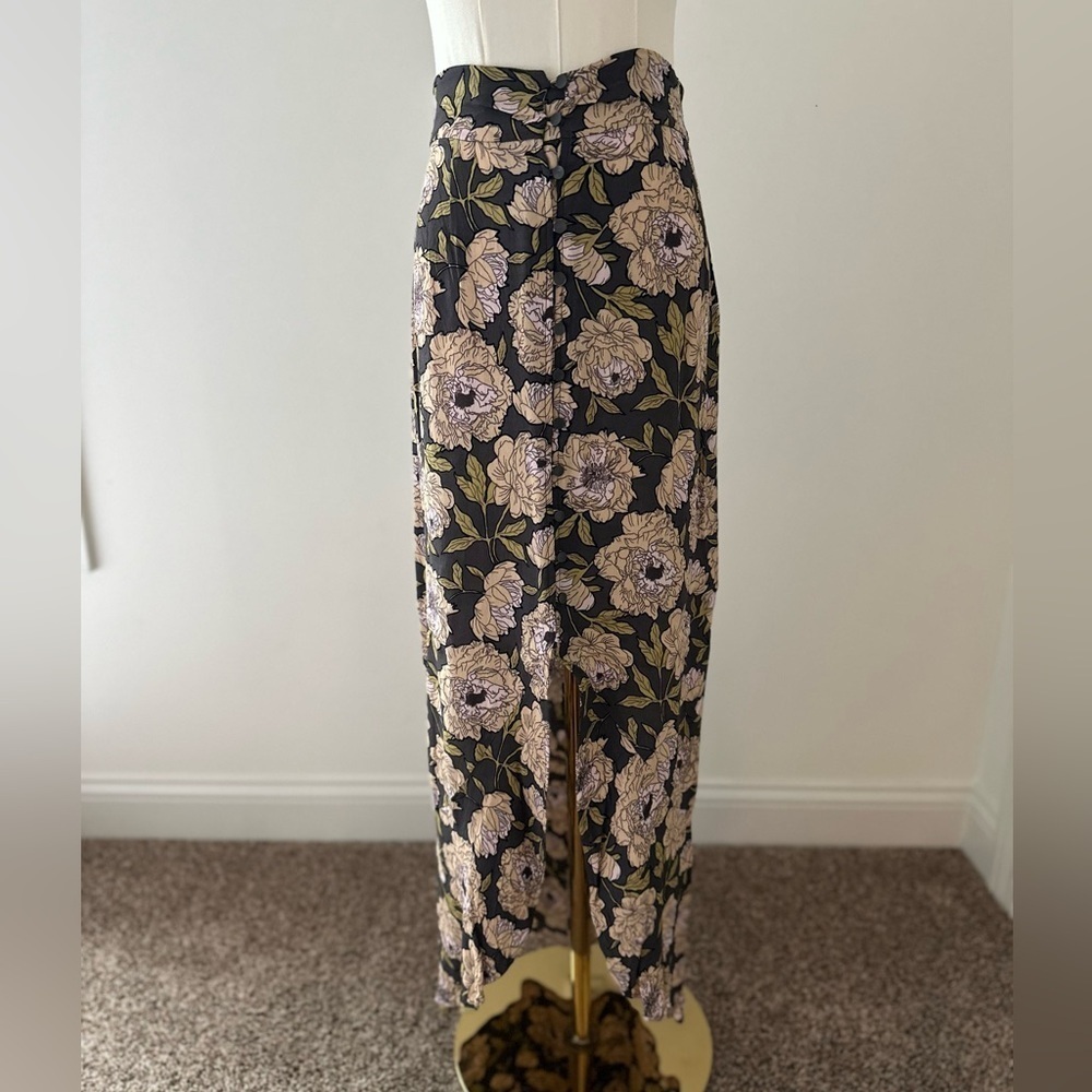 Leith High Low Maxi Women's Floral Elastic Waist Skirt Size XS